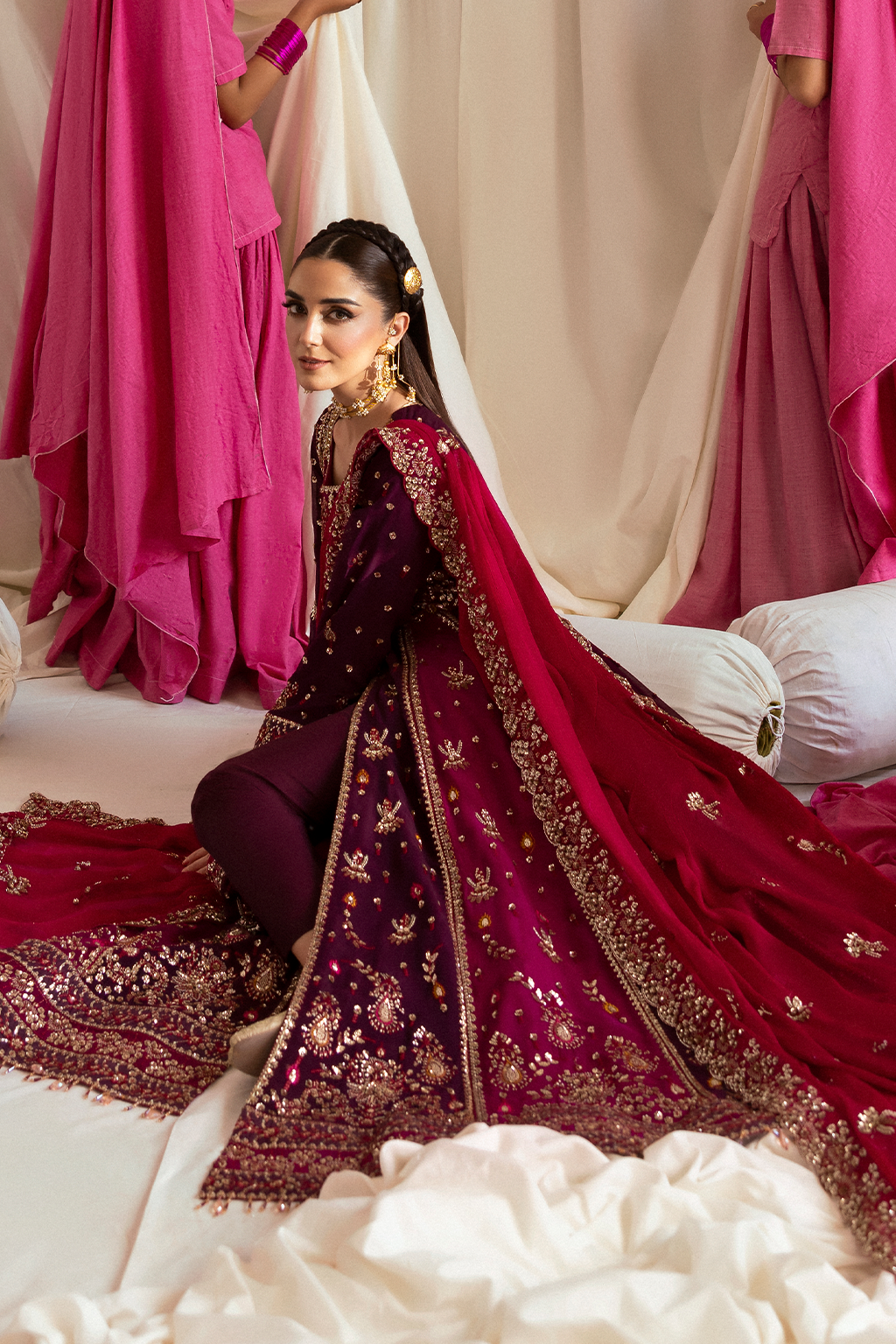 AVORIA Raw Silk Pakistani Formal Dresses