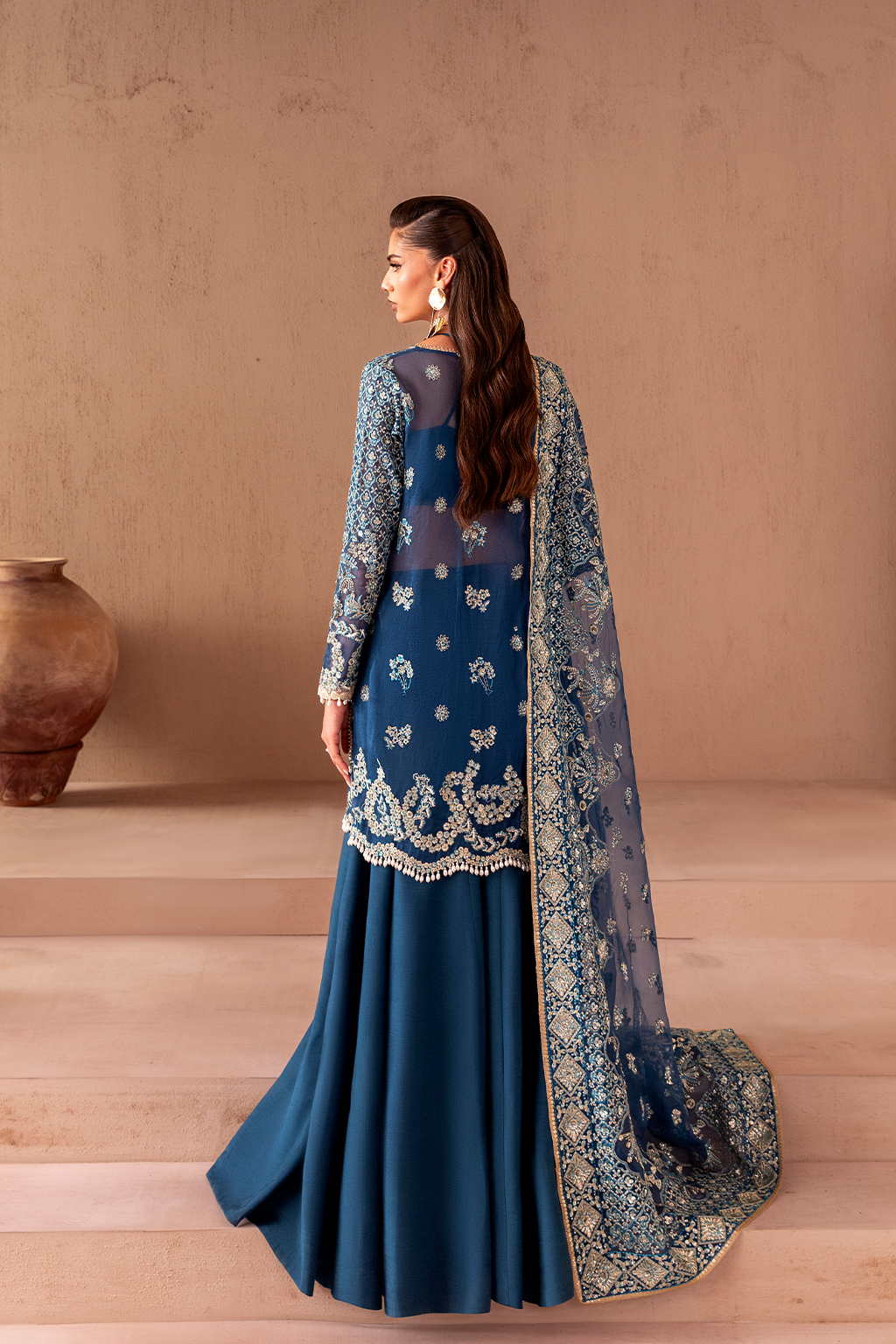 ELARA Raw Silk Pakistani Formal Dresses