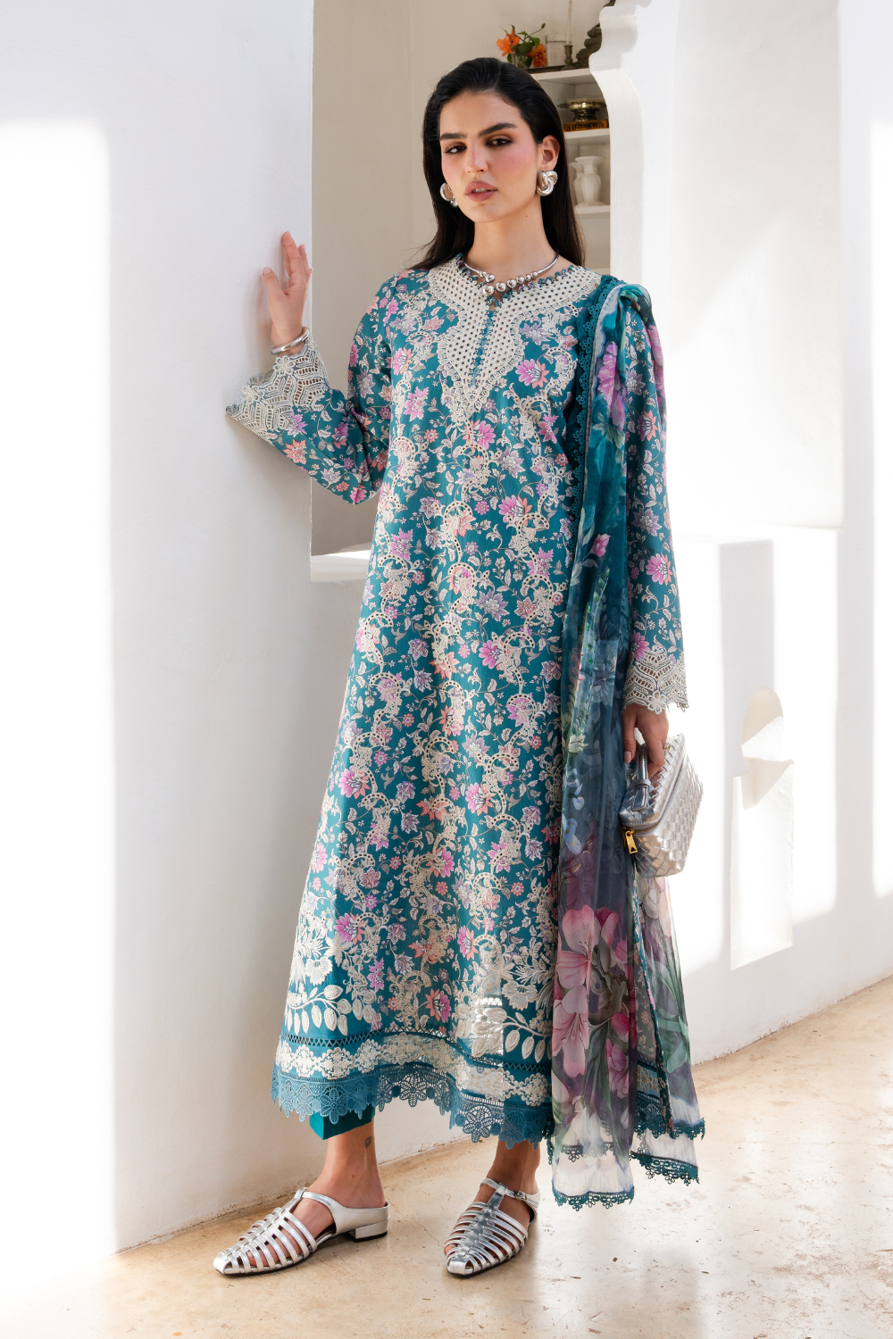 AVERRA (AZ-01) Chiffon Pakistani Summer Dresses - aabyaan - 3