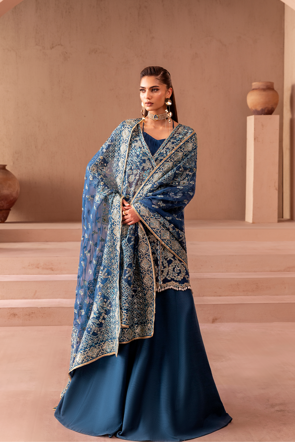 ELARA Raw Silk Pakistani Formal Dresses