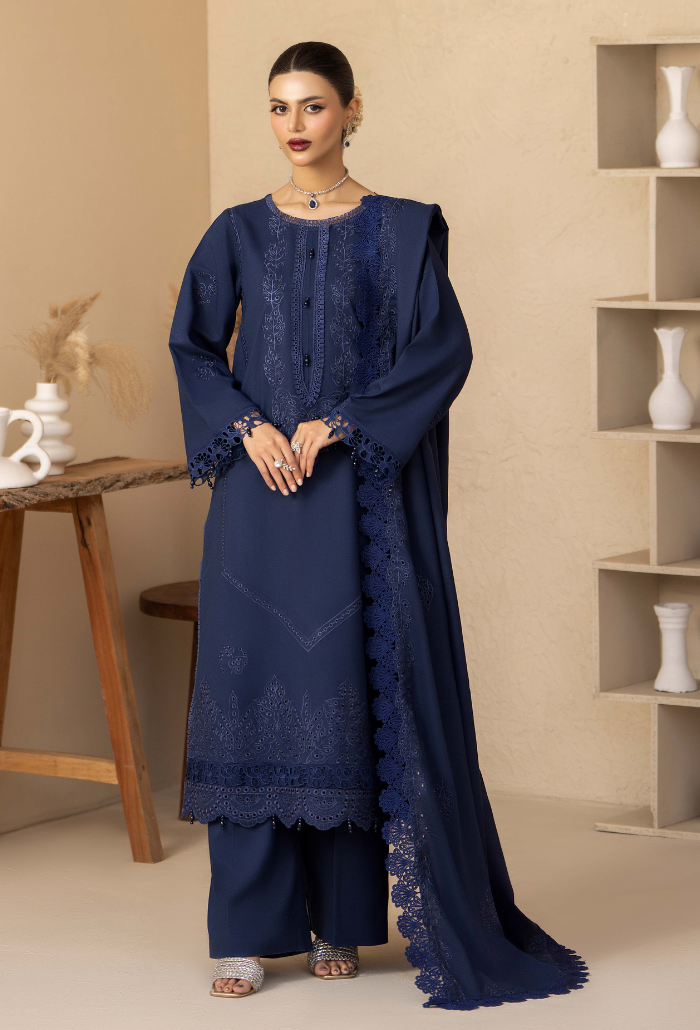 Jugnu By Humdum - D10 Premium Fabric Pakistani Winter Dresses - Humdum - 3