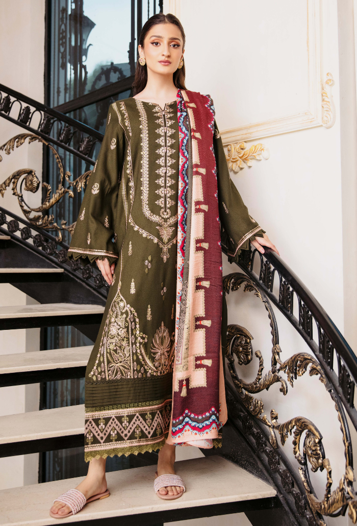 Serene - D08 Premium Fabric Pakistani Winter Dresses - Humdum - 1