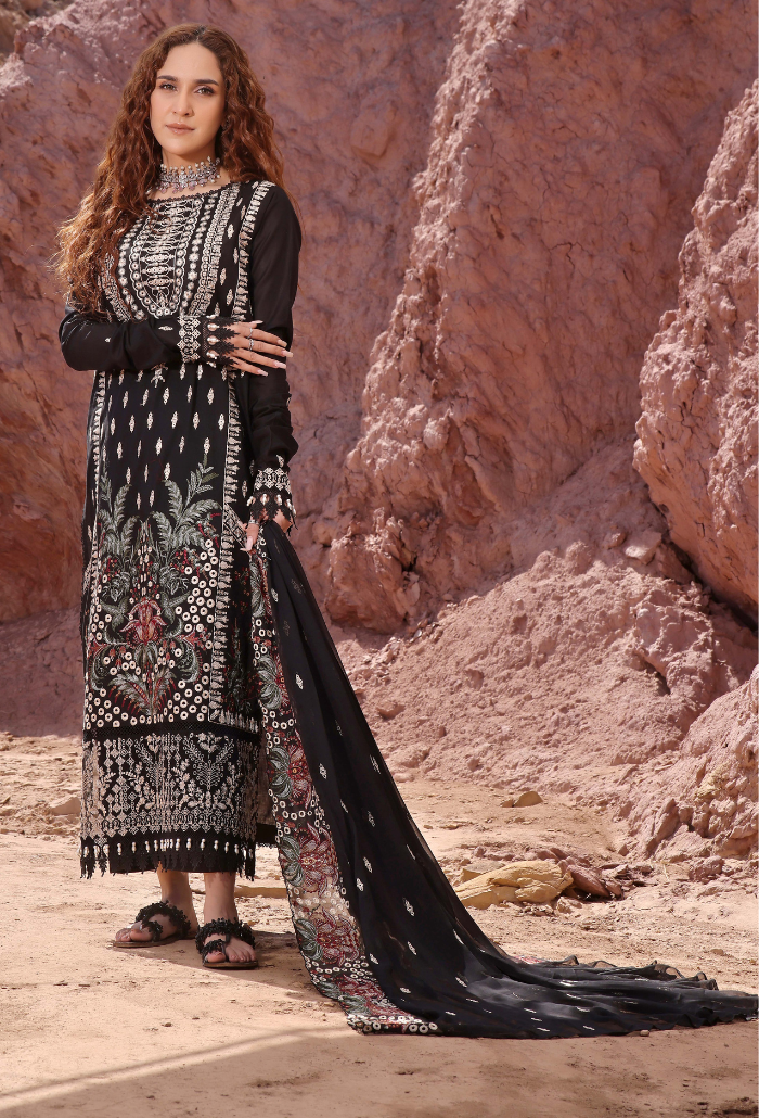 Afsoon - Premium Lawn - D01 Chiffon Pakistani Summer Dresses - Humdum - 1