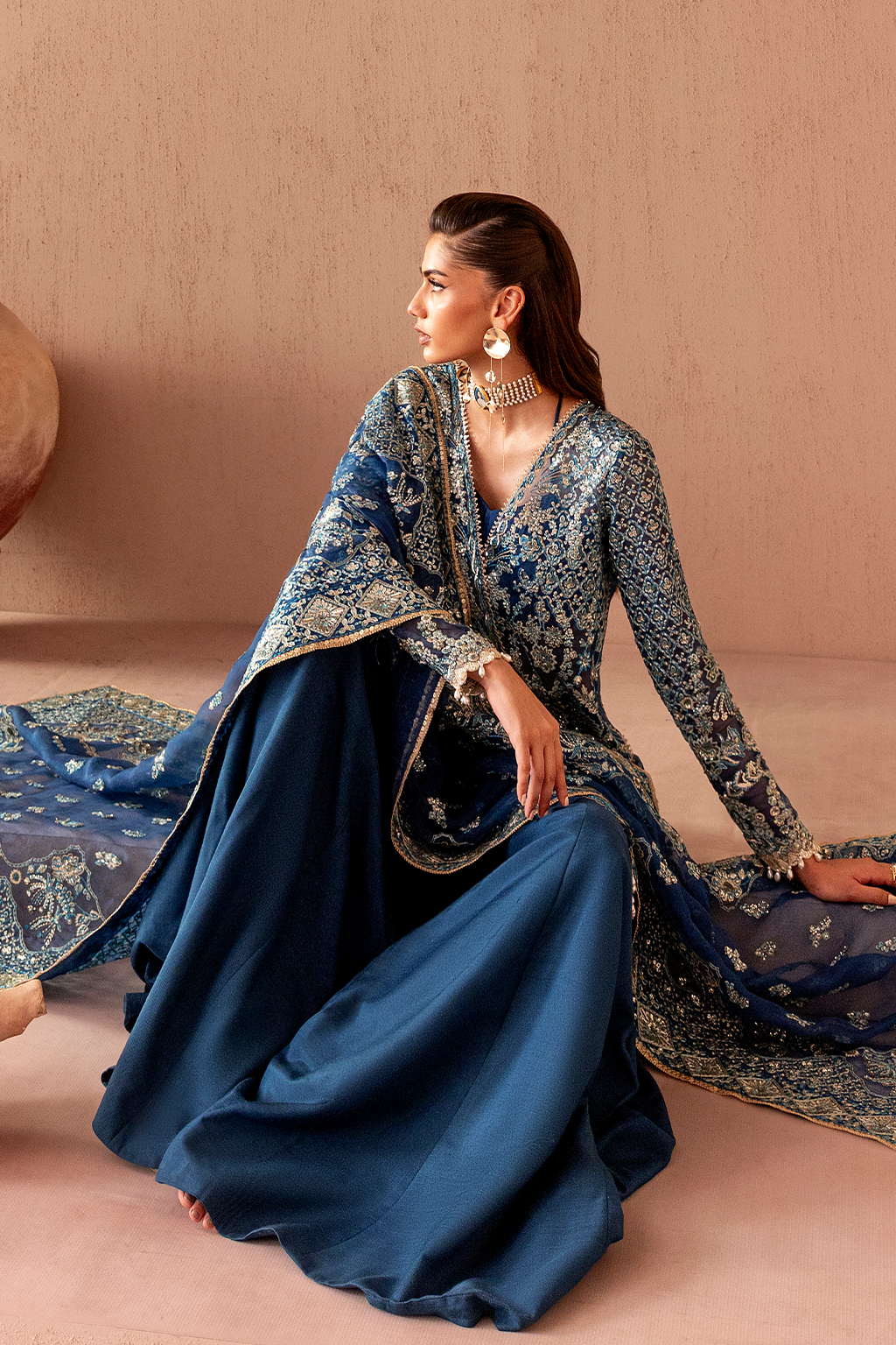 ELARA Raw Silk Pakistani Formal Dresses