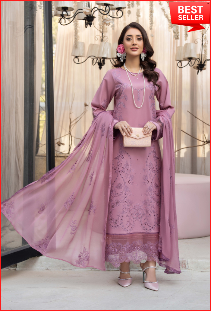 Aviva - D01 Chiffon Pakistani Summer Dresses - Humdum - 4