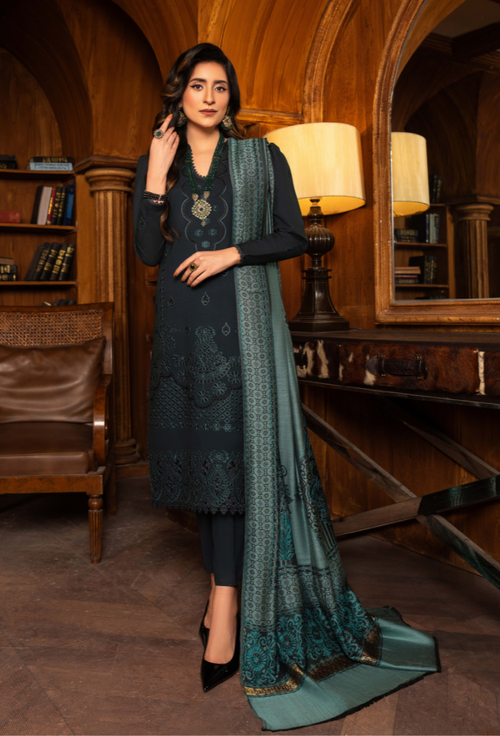 Aaima - D01 Jacquard Pakistani Winter Dresses - Humdum - 1