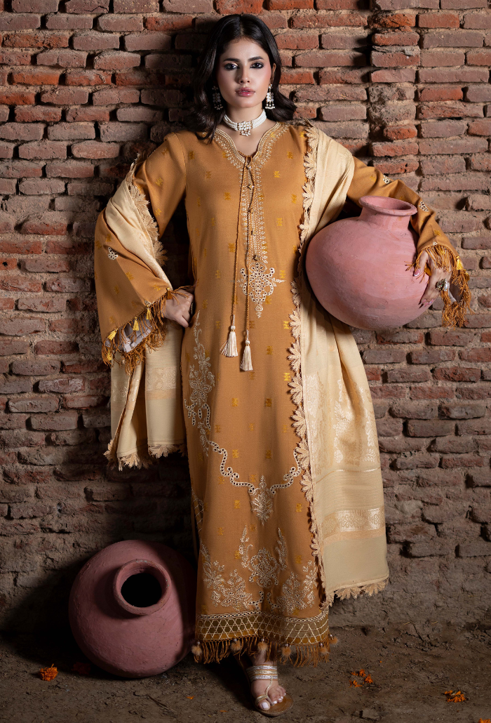 Khumar - D04 Organza Pakistani Winter Dresses - Humdum - 2