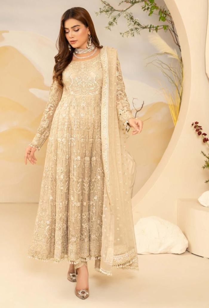 HOC - D02 Raw Silk Pakistani Formal Dresses - Humdum - 1