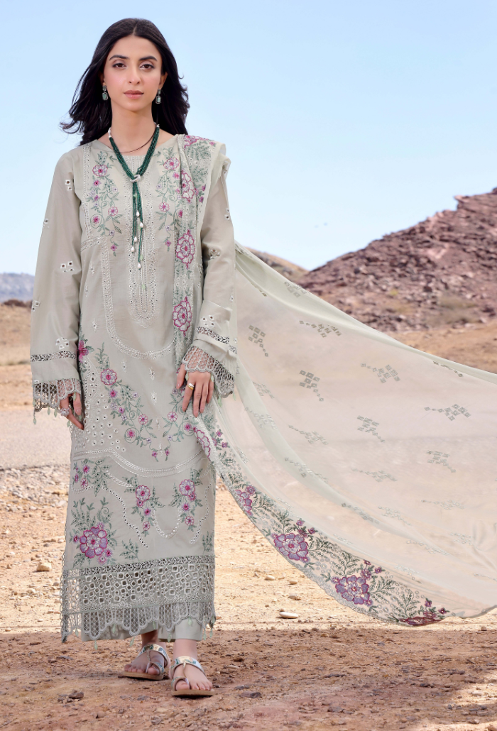 Afsoon - Premium Lawn - D04 Chiffon Pakistani Summer Dresses - Humdum - 2