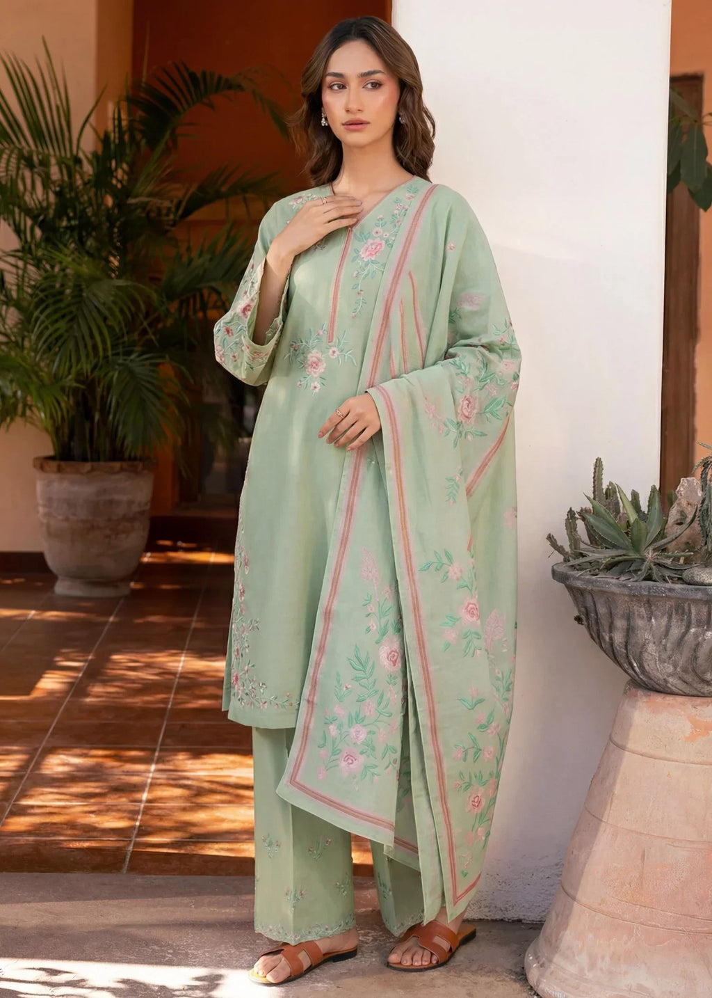 Superior Pista Premium Fabric Pakistani Summer Dresses - Sahiba-clothing - 1