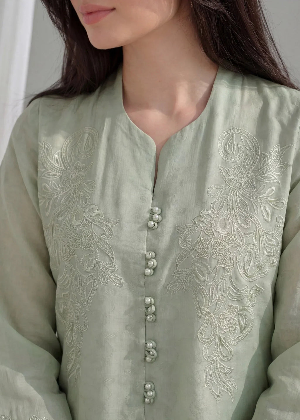 Zayna - Pista Premium Fabric Pakistani Summer Dresses - Sahiba-clothing - 3