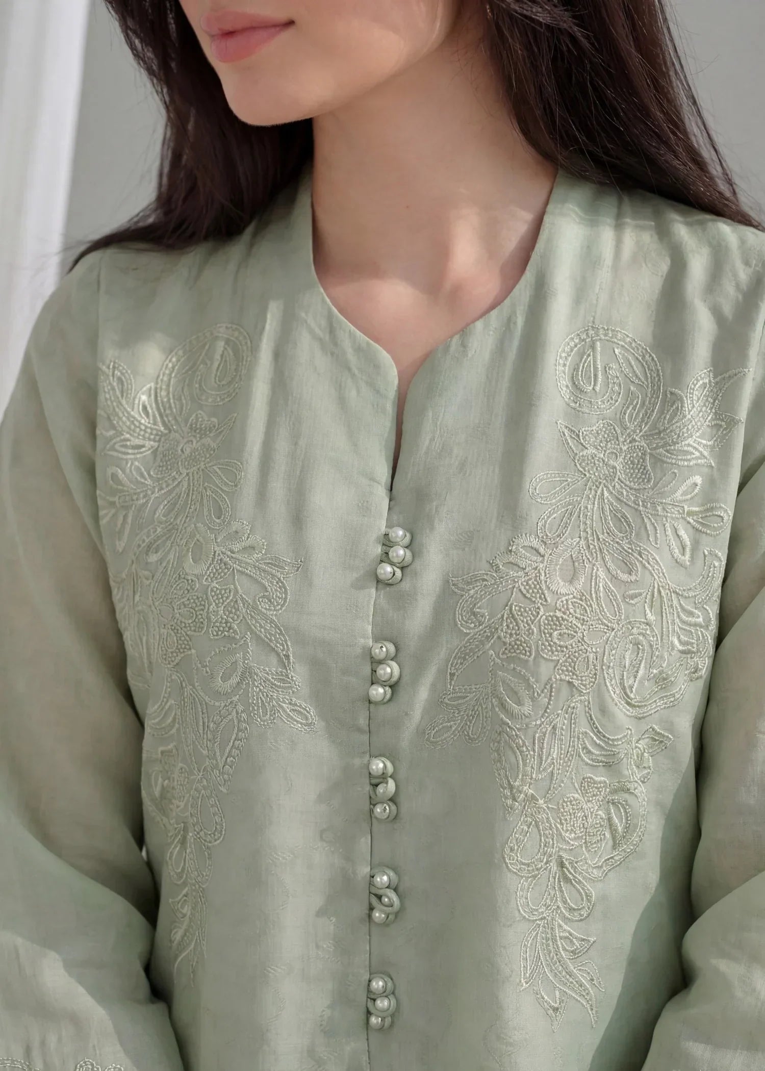 Zayna - Pista Premium Fabric Pakistani Summer Dresses - Sahiba-clothing - 3
