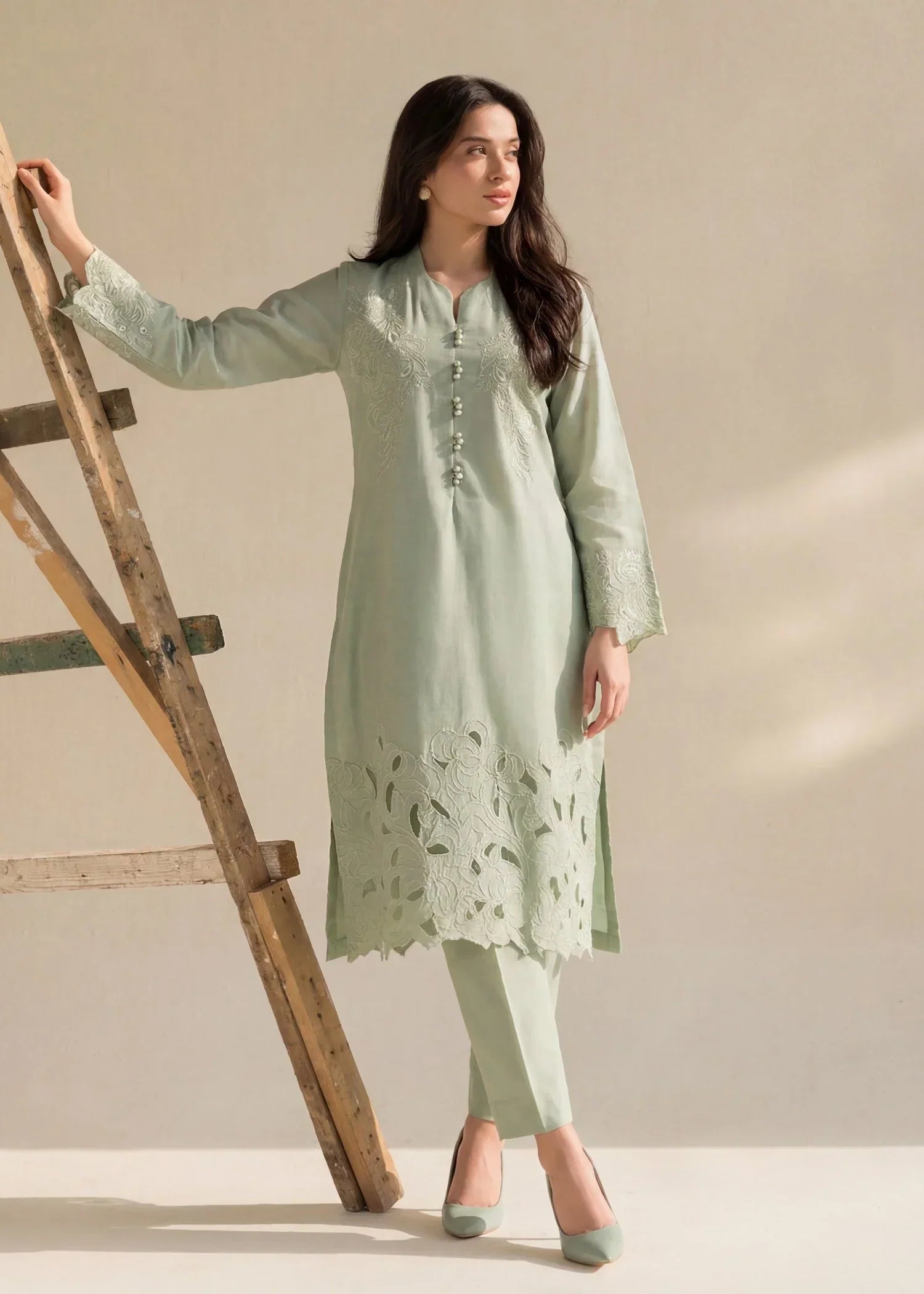 Zayna - Pista Premium Fabric Pakistani Summer Dresses - Sahiba-clothing - 8