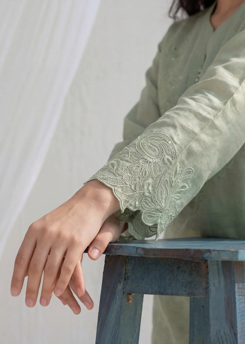 Zayna - Pista Premium Fabric Pakistani Summer Dresses - Sahiba-clothing - 4
