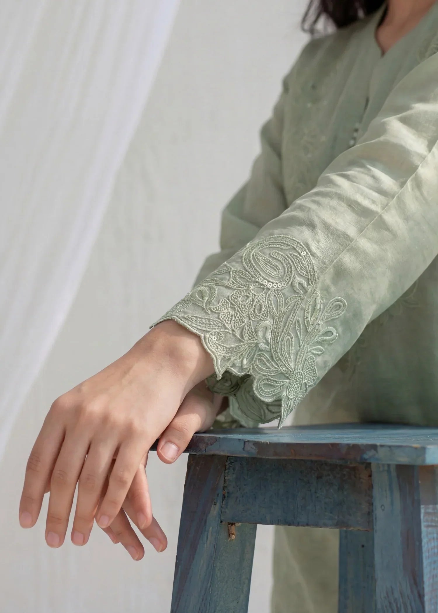 Zayna - Pista Premium Fabric Pakistani Summer Dresses - Sahiba-clothing - 4