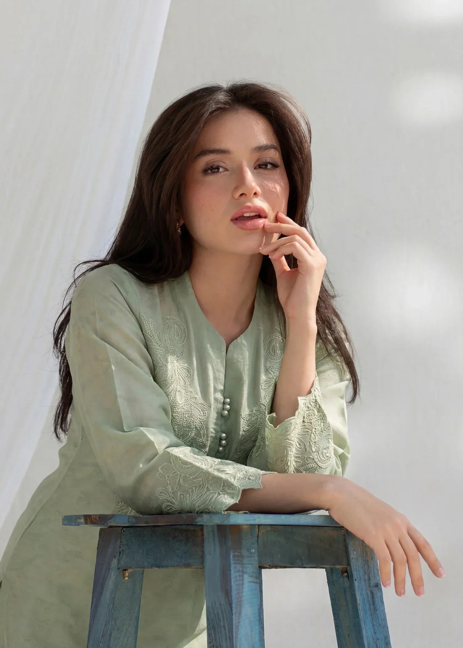 Zayna - Pista Premium Fabric Pakistani Summer Dresses - Sahiba-clothing - 7