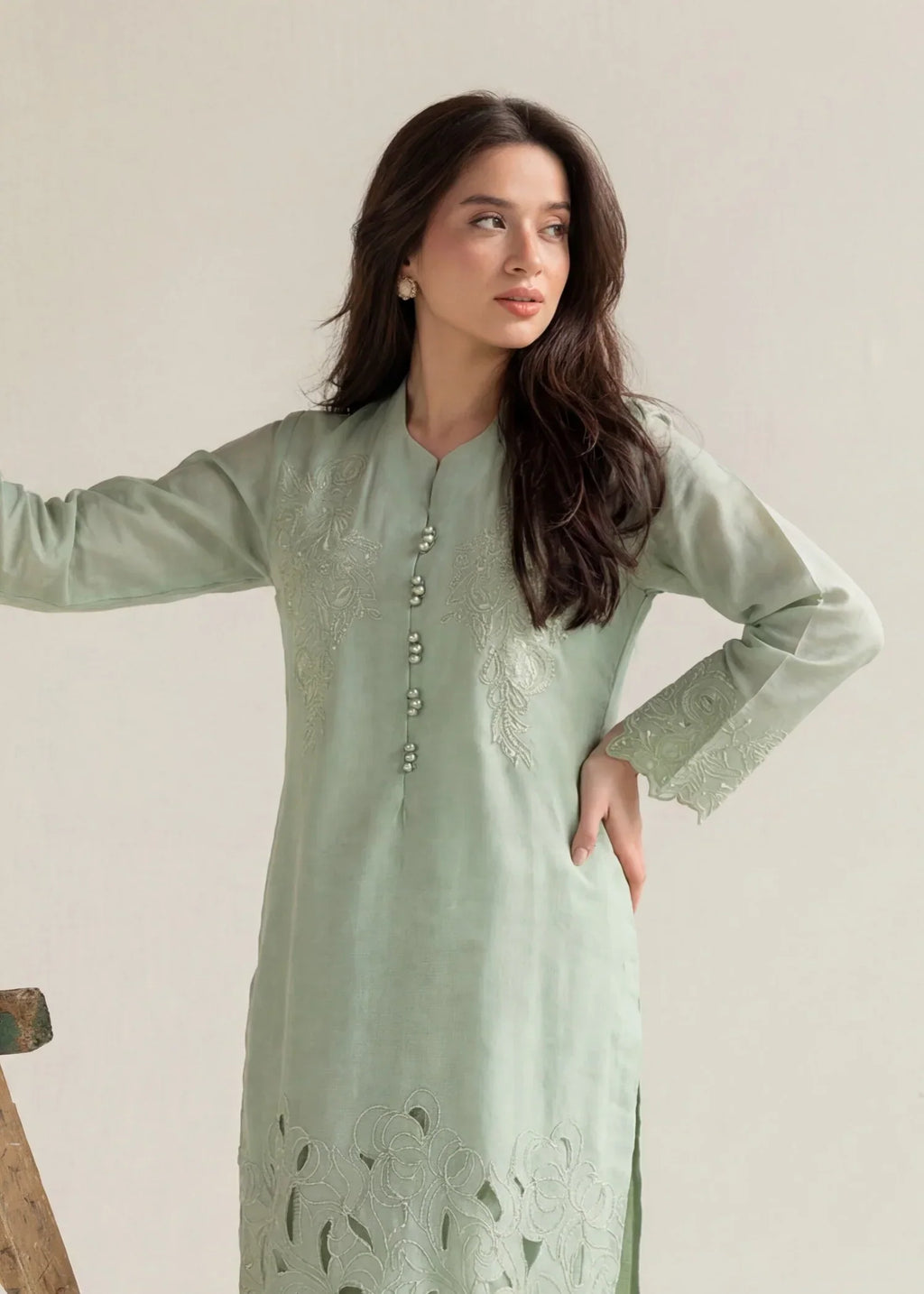 Zayna - Pista Premium Fabric Pakistani Summer Dresses - Sahiba-clothing - 6