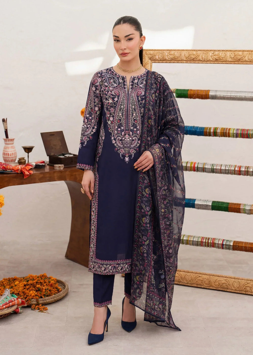 Basanti Premium Fabric Pakistani Summer Dresses - Sahiba-clothing - 1