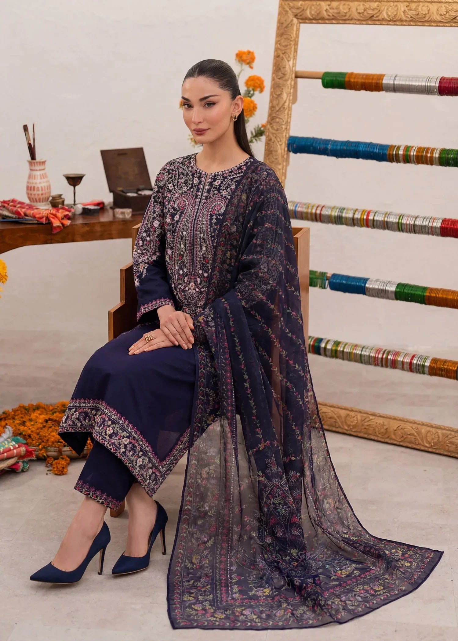 Basanti Premium Fabric Pakistani Summer Dresses - Sahiba-clothing - 9