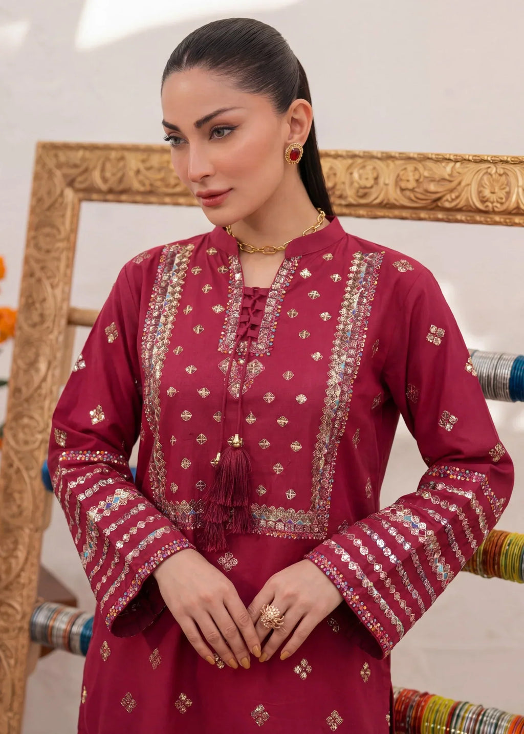 Laleh Rose Premium Fabric Pakistani Summer Dresses - Sahiba-clothing - 3