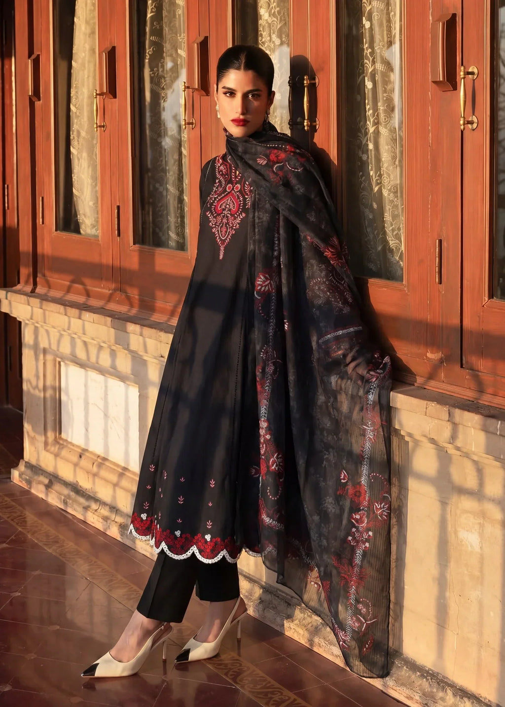 Feeha Black Premium Fabric Pakistani Summer Dresses - Sahiba-clothing - 8