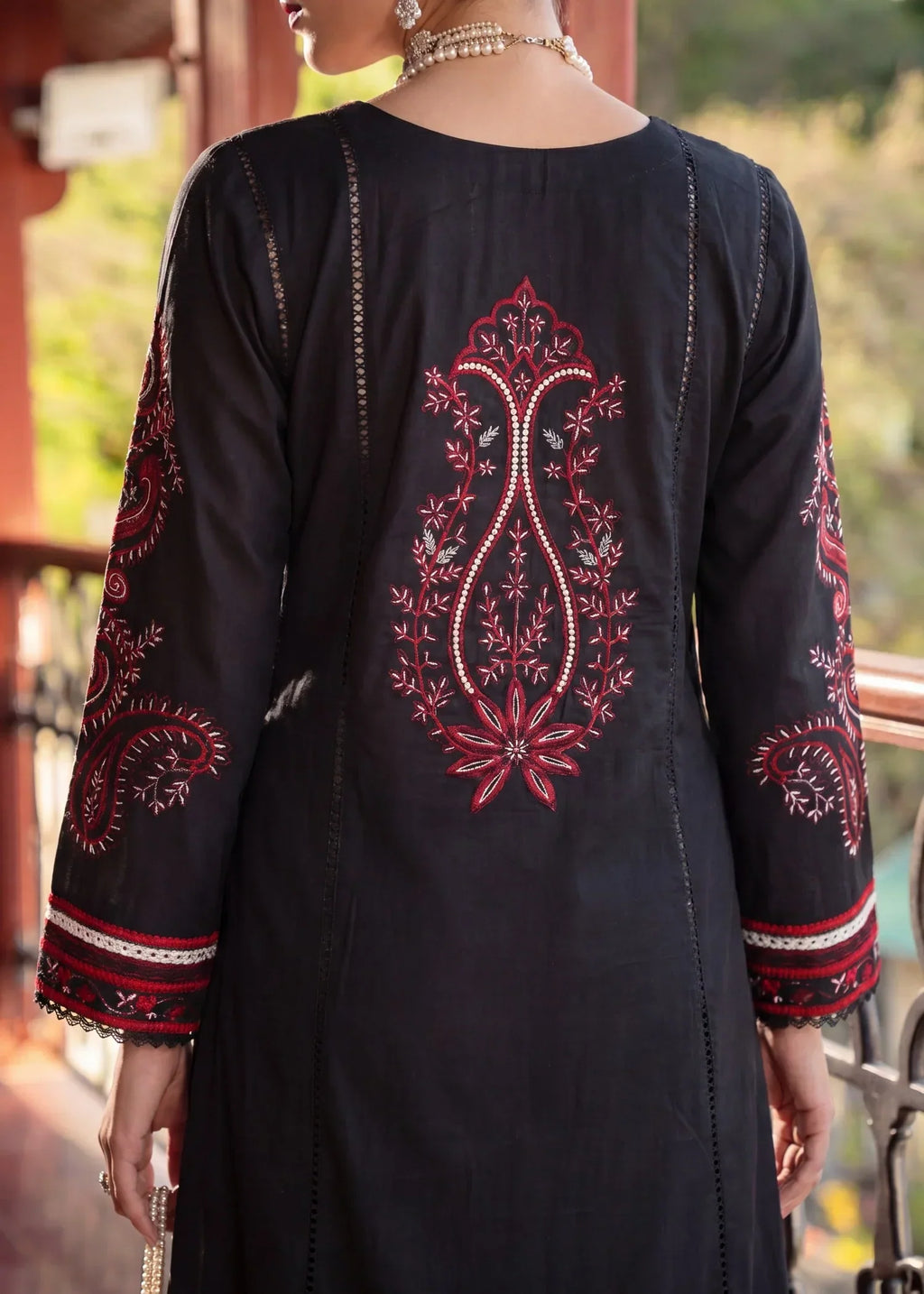 Feeha Black Premium Fabric Pakistani Summer Dresses - Sahiba-clothing - 4