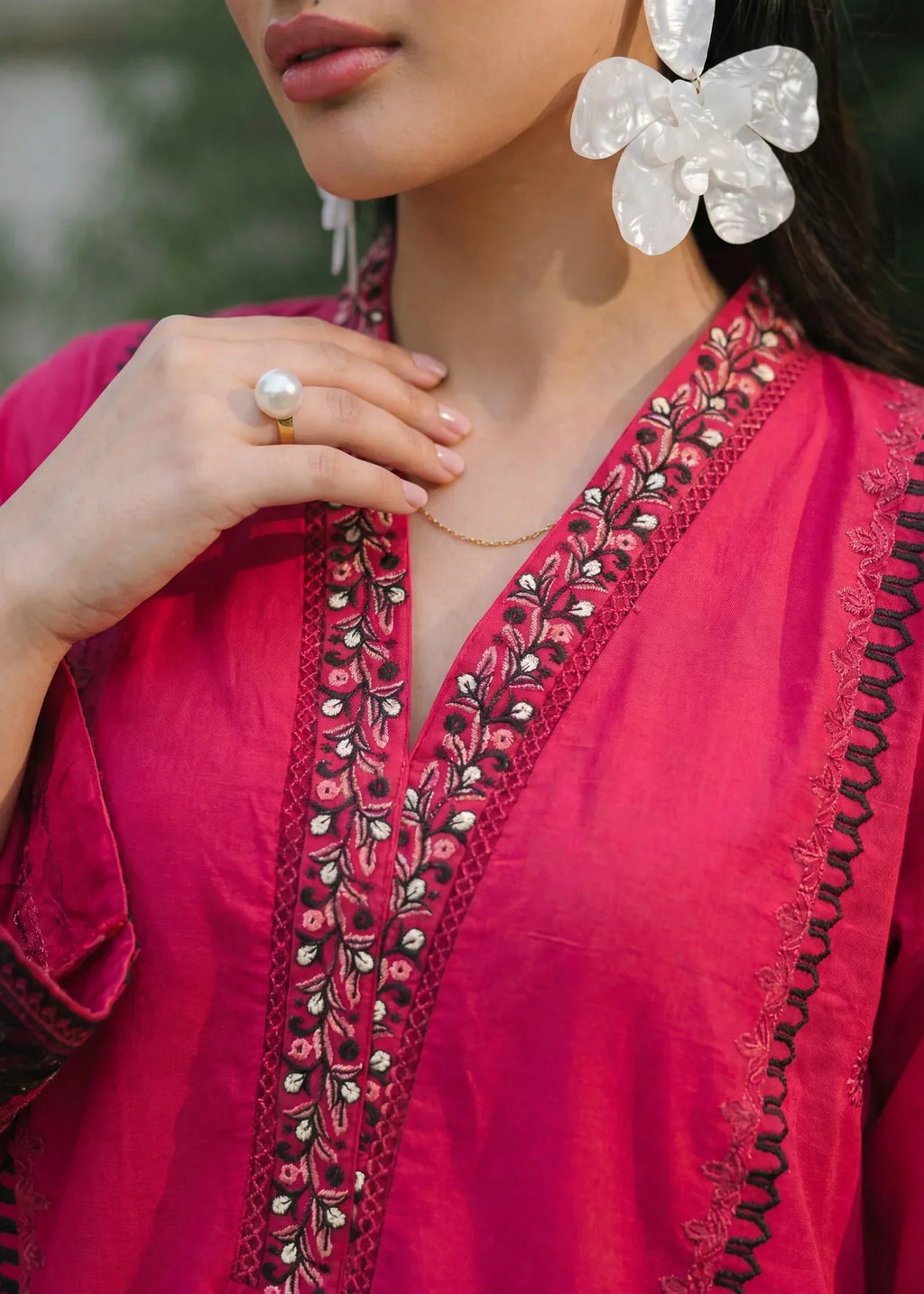 Khajista Maroon Premium Fabric Pakistani Summer Dresses - Sahiba-clothing - 4
