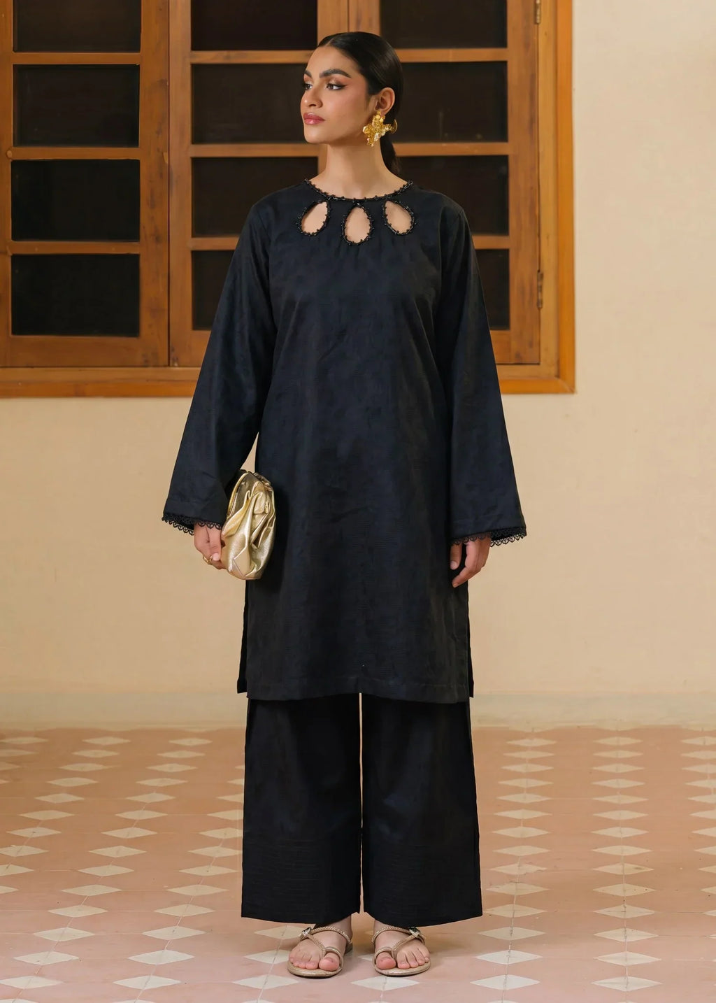 Yazra Black Premium Fabric Pakistani Summer Dresses - Sahiba-clothing - 1