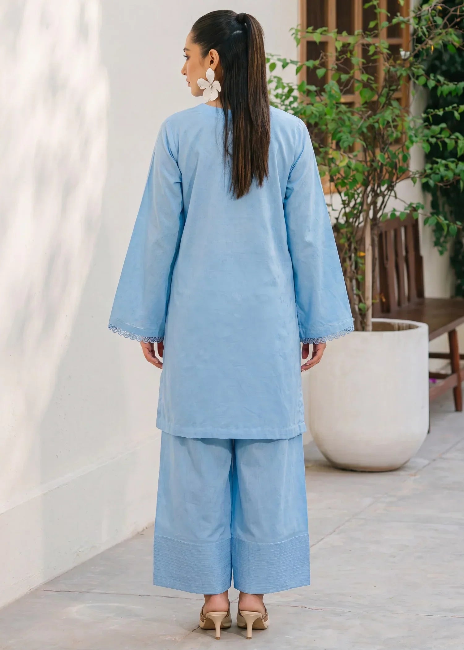 Yazra Blue Premium Fabric Pakistani Summer Dresses - Sahiba-clothing - 2