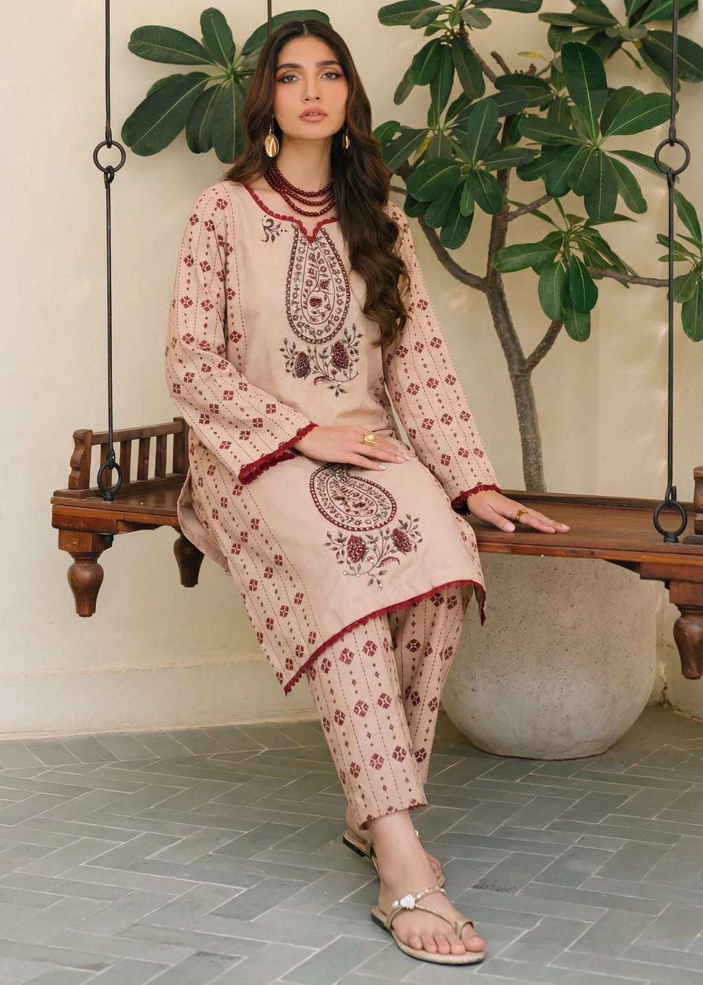 Cherry Skin Premium Fabric Pakistani Summer Dresses - Sahiba-clothing - 7