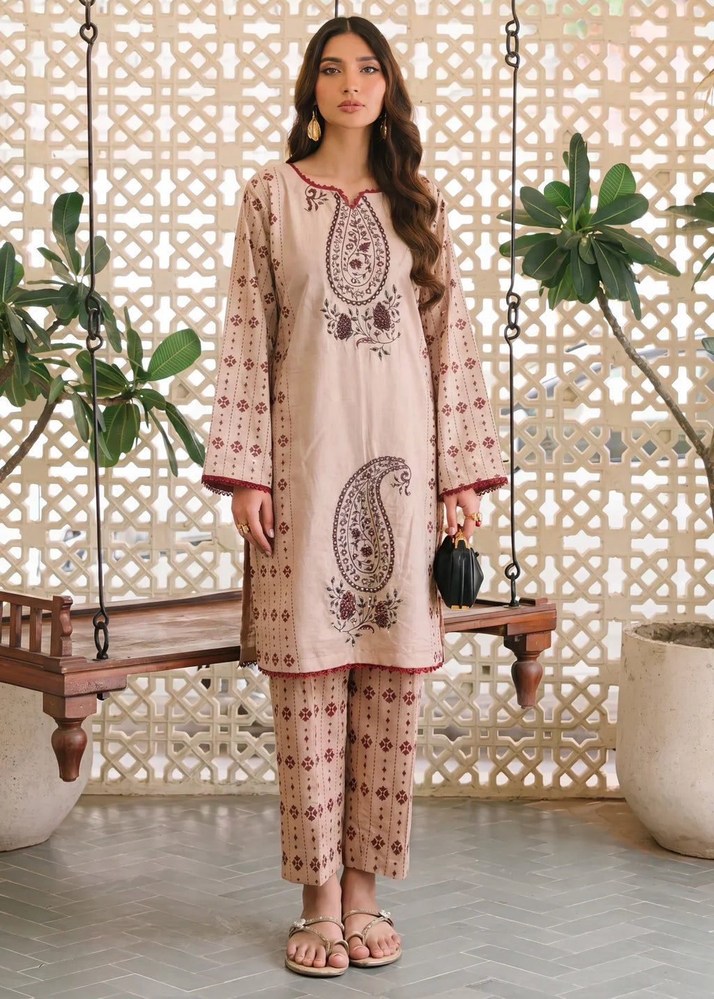 Cherry Skin Premium Fabric Pakistani Summer Dresses - Sahiba-clothing - 1