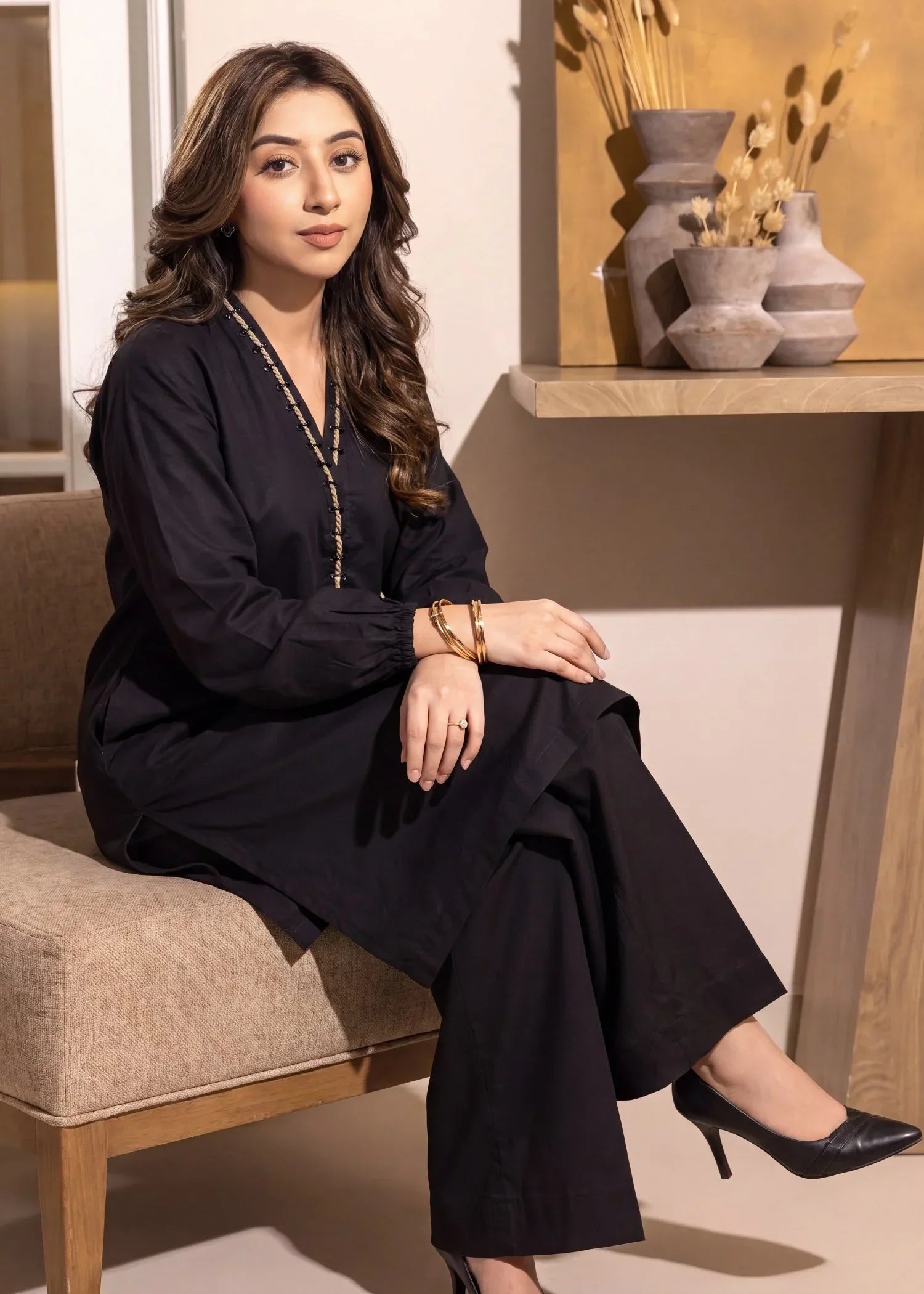 Ellie Black Premium Fabric Pakistani Summer Dresses - Sahiba-clothing - 7