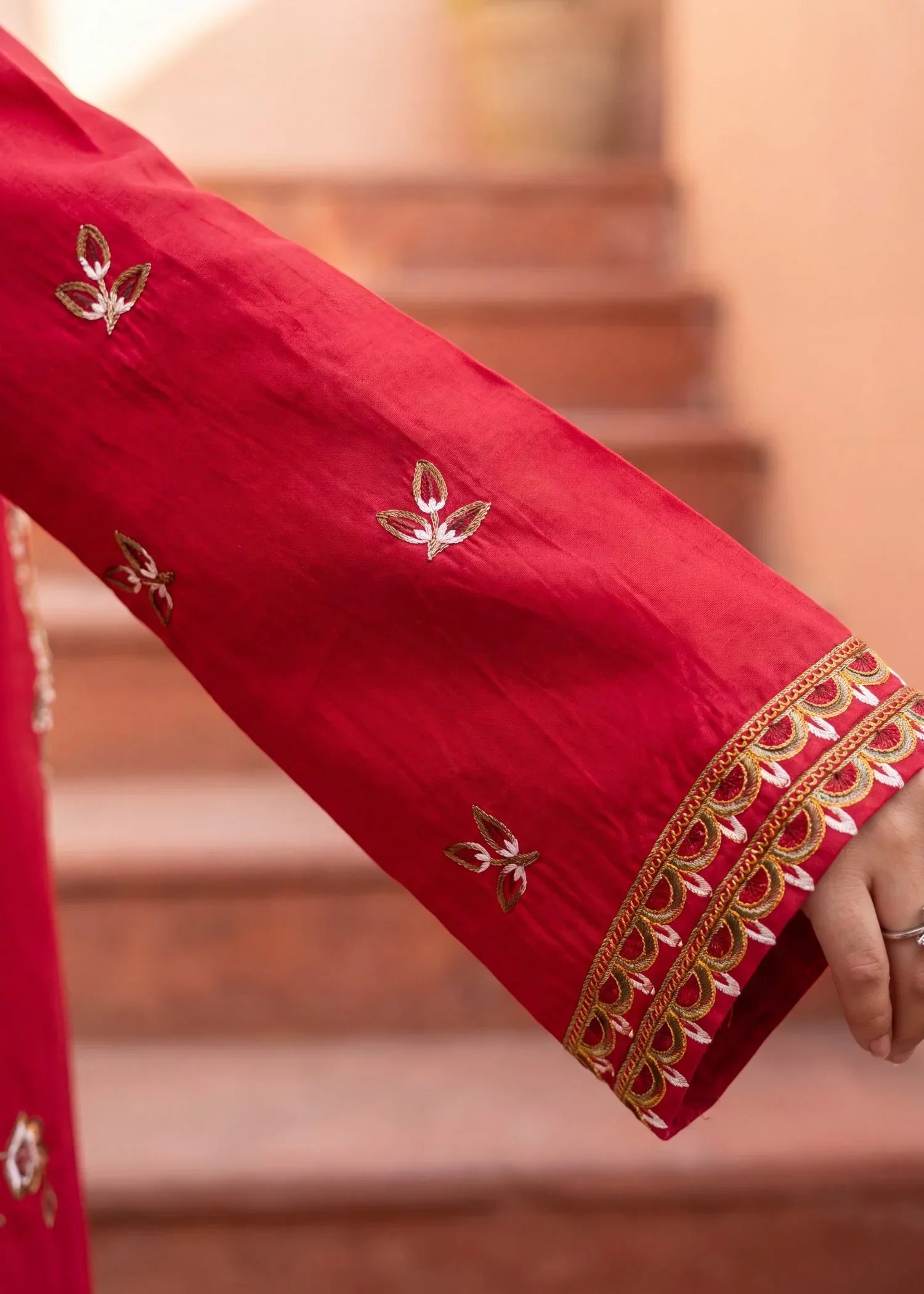 Calyx Maroon Premium Fabric Pakistani Summer Dresses - Sahiba-clothing - 5