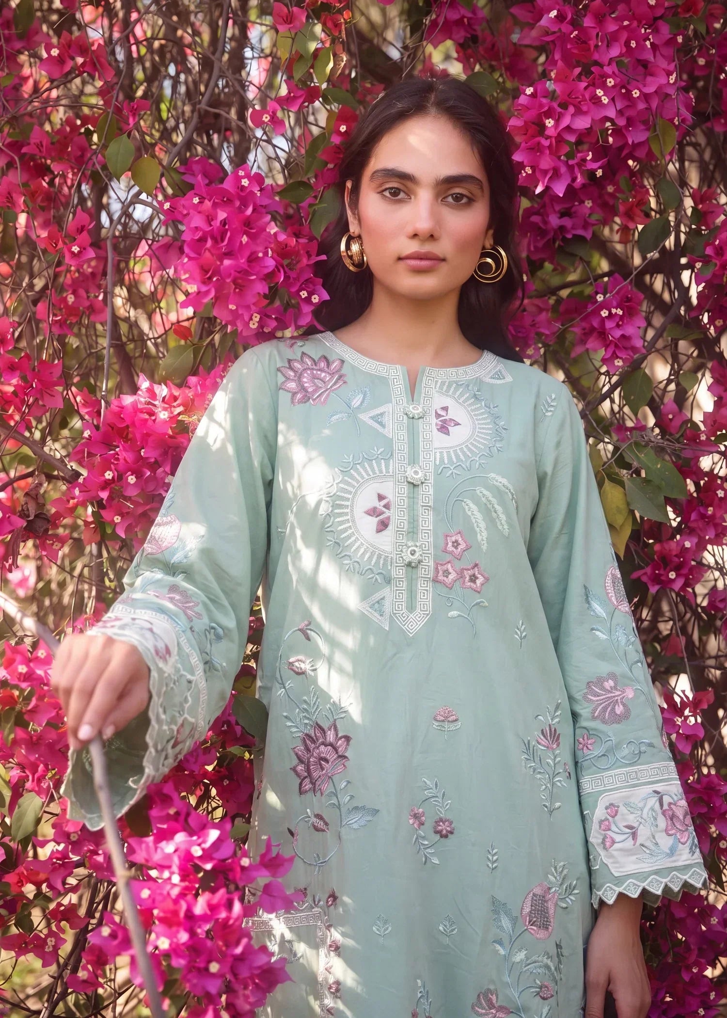 Humnawah Pista Premium Fabric Pakistani Summer Dresses - Sahiba-clothing - 3