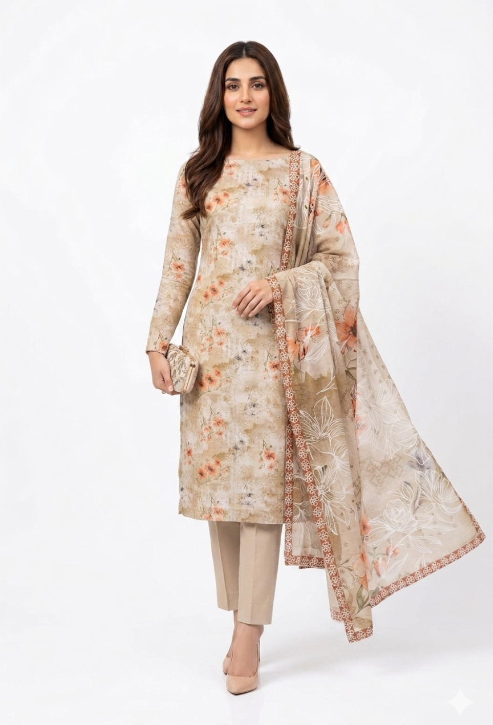 Floral - D06 Lawn Pakistani Summer Dresses - Humdum - 1