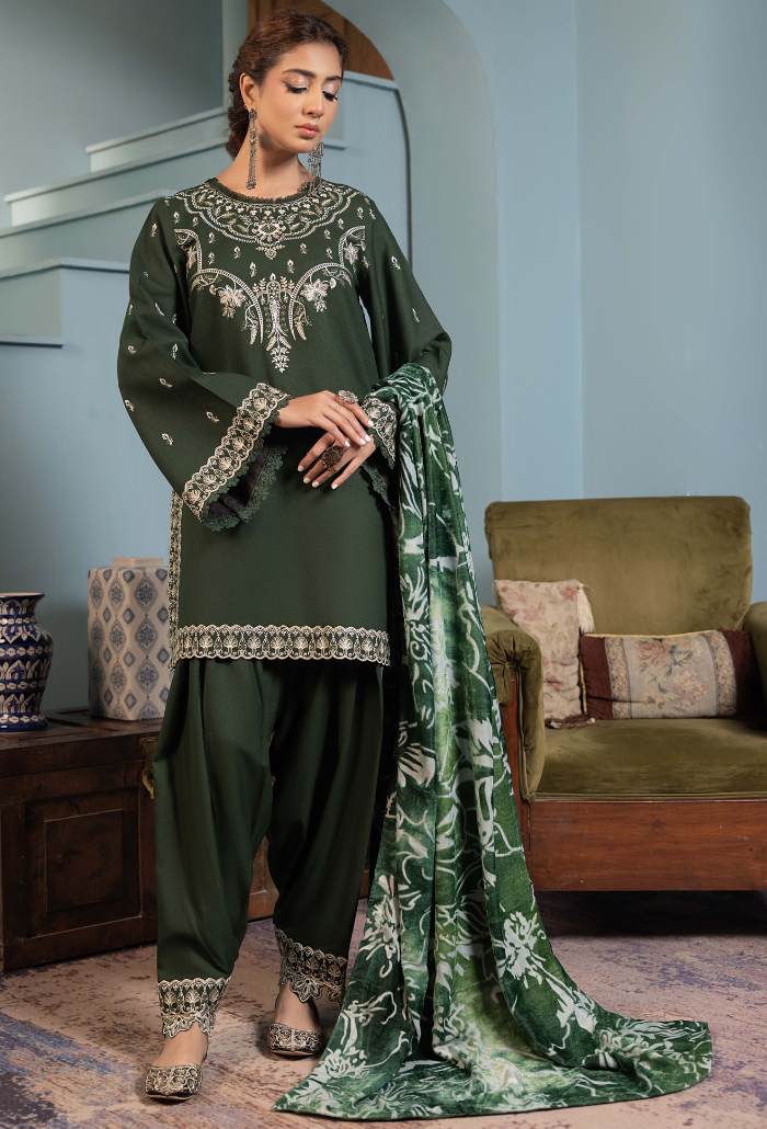 ZOUQ - D09 Premium Fabric Pakistani Winter Dresses - Humdum - 3