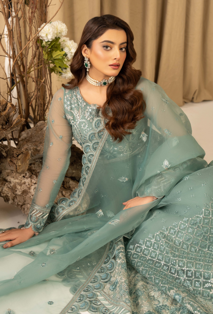 HOC - D10 Raw Silk Pakistani Formal Dresses - Humdum - 4