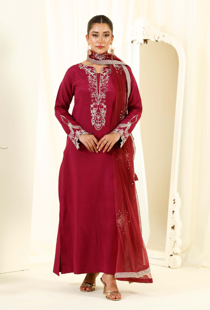 Rabt - D05 Raw Silk Pakistani Formal Dresses - Humdum - 4