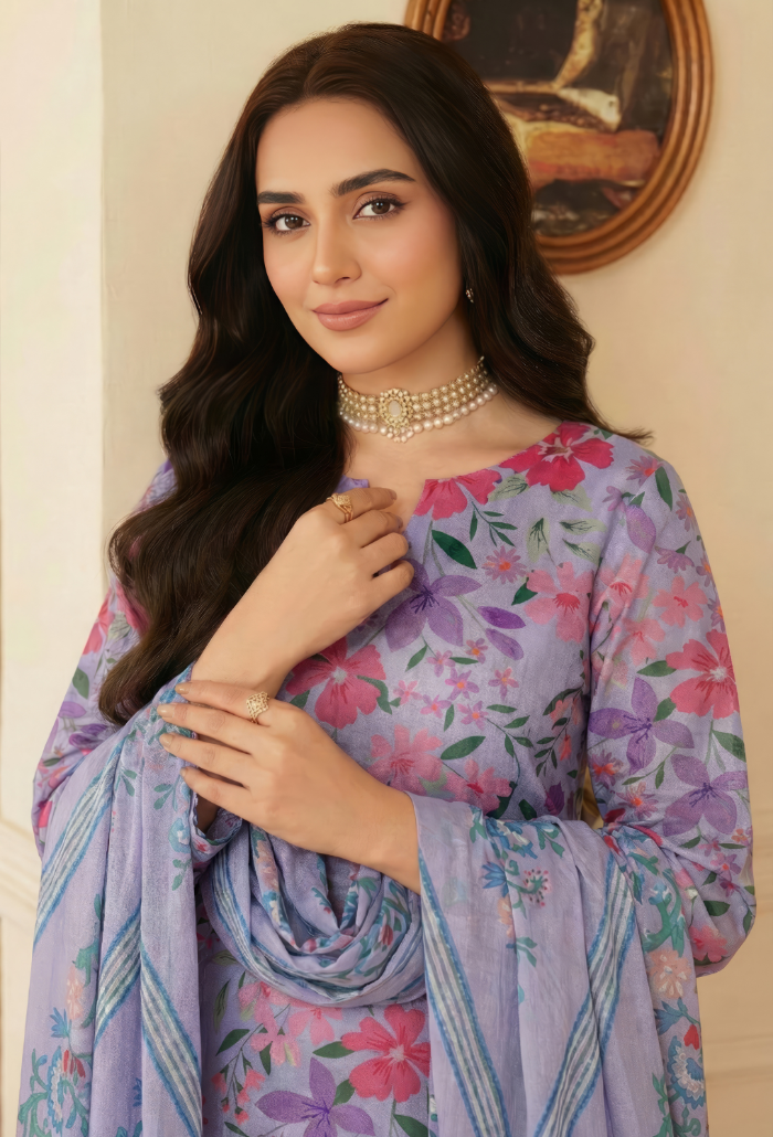 Floral - D03 Chiffon Pakistani Summer Dresses - Humdum - 4
