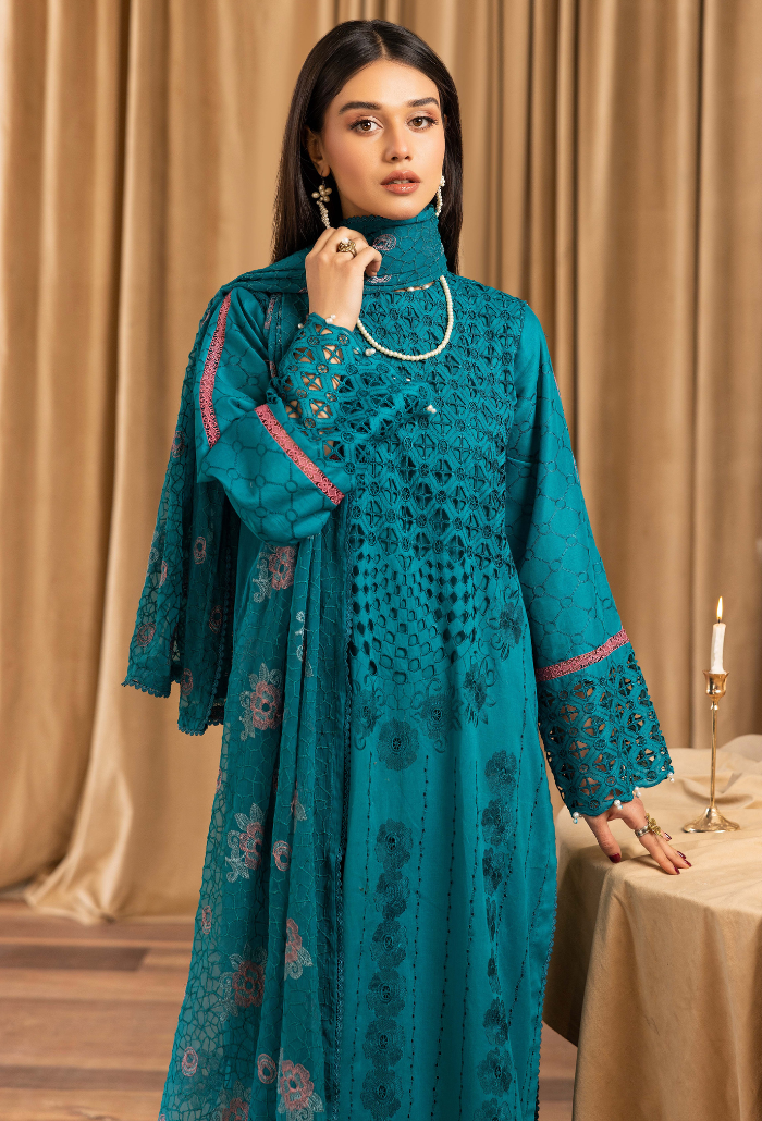 Elegant Chikankari - D04 Lawn Pakistani Summer Dresses - Humdum - 5
