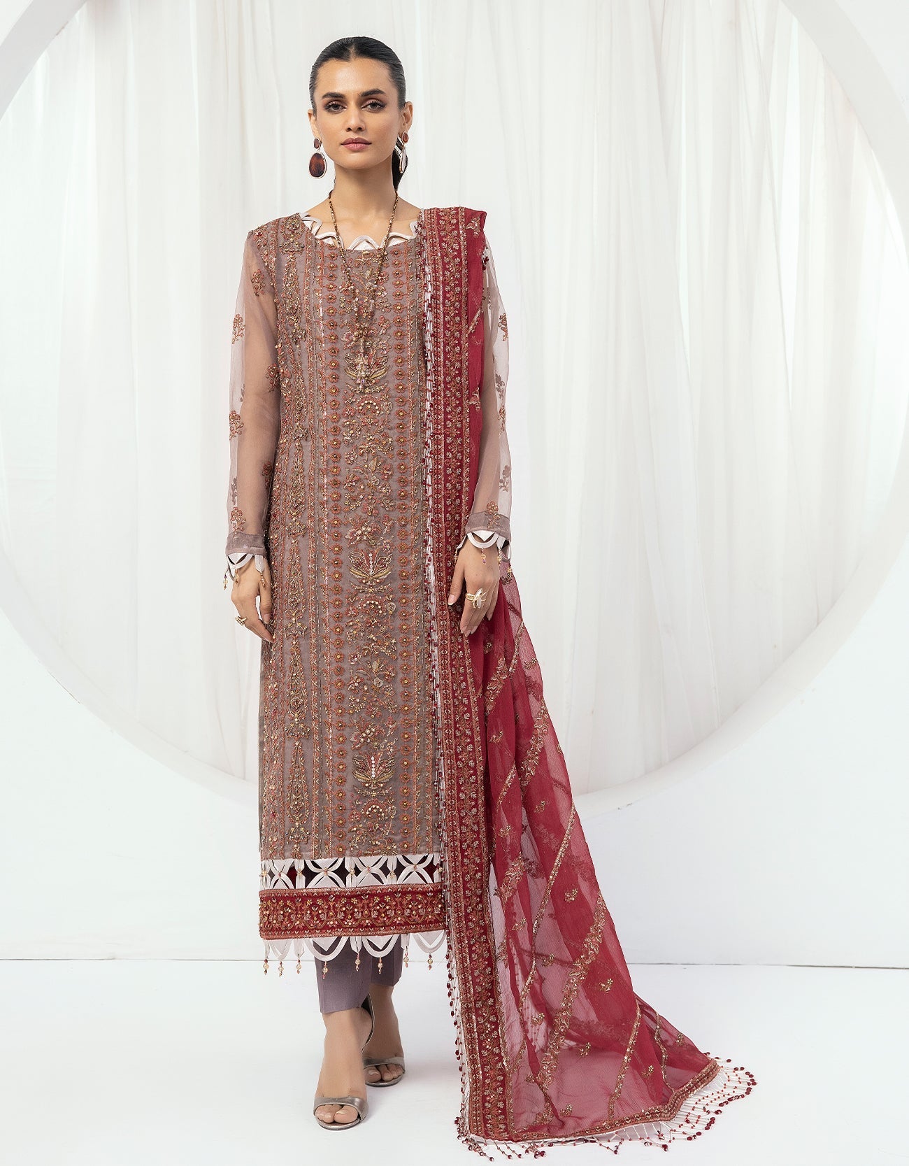 Al 08 Raw Silk Pakistani Formal Dresses
