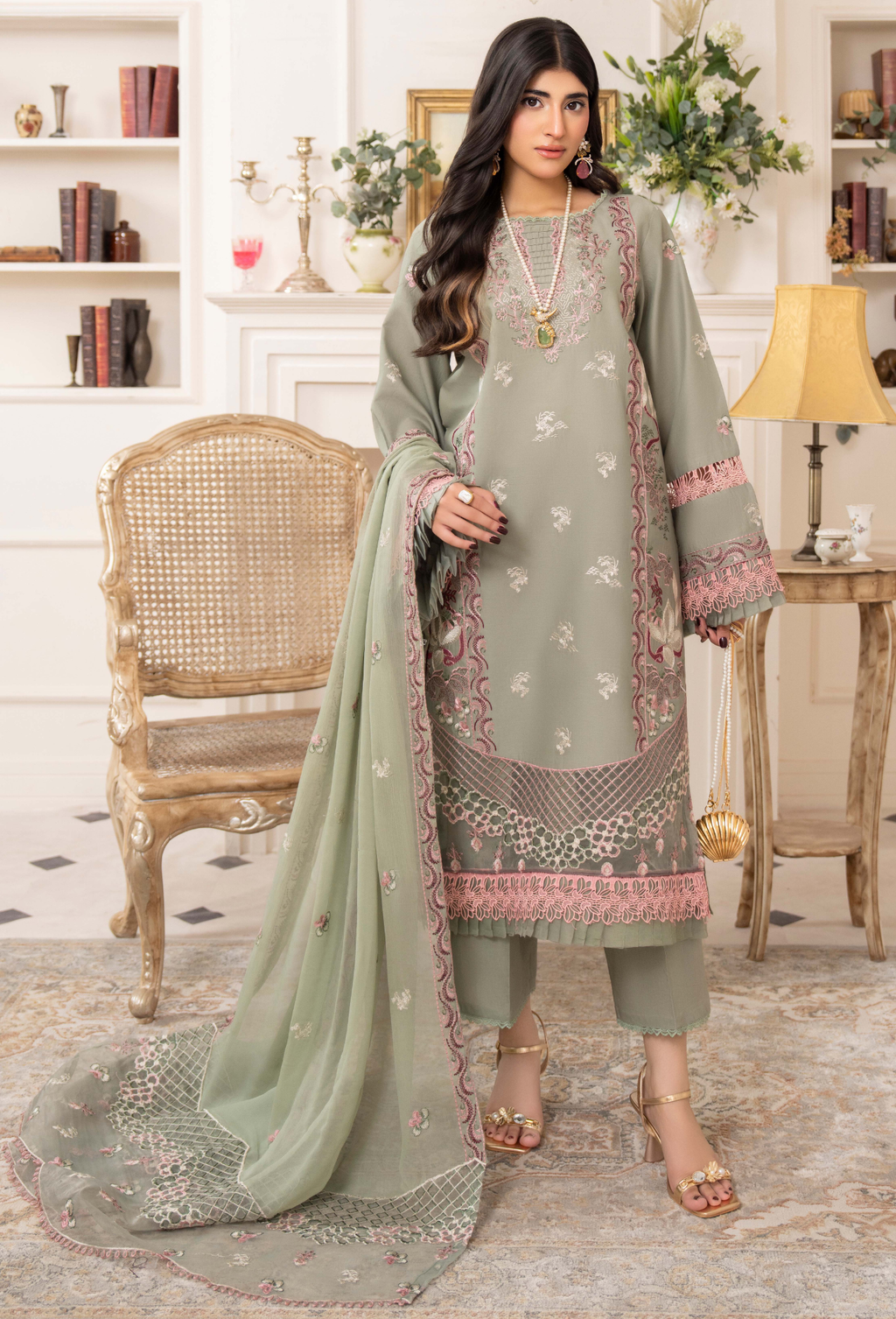 Nyra - D05 Chiffon Pakistani Summer Dresses - Humdum - 1