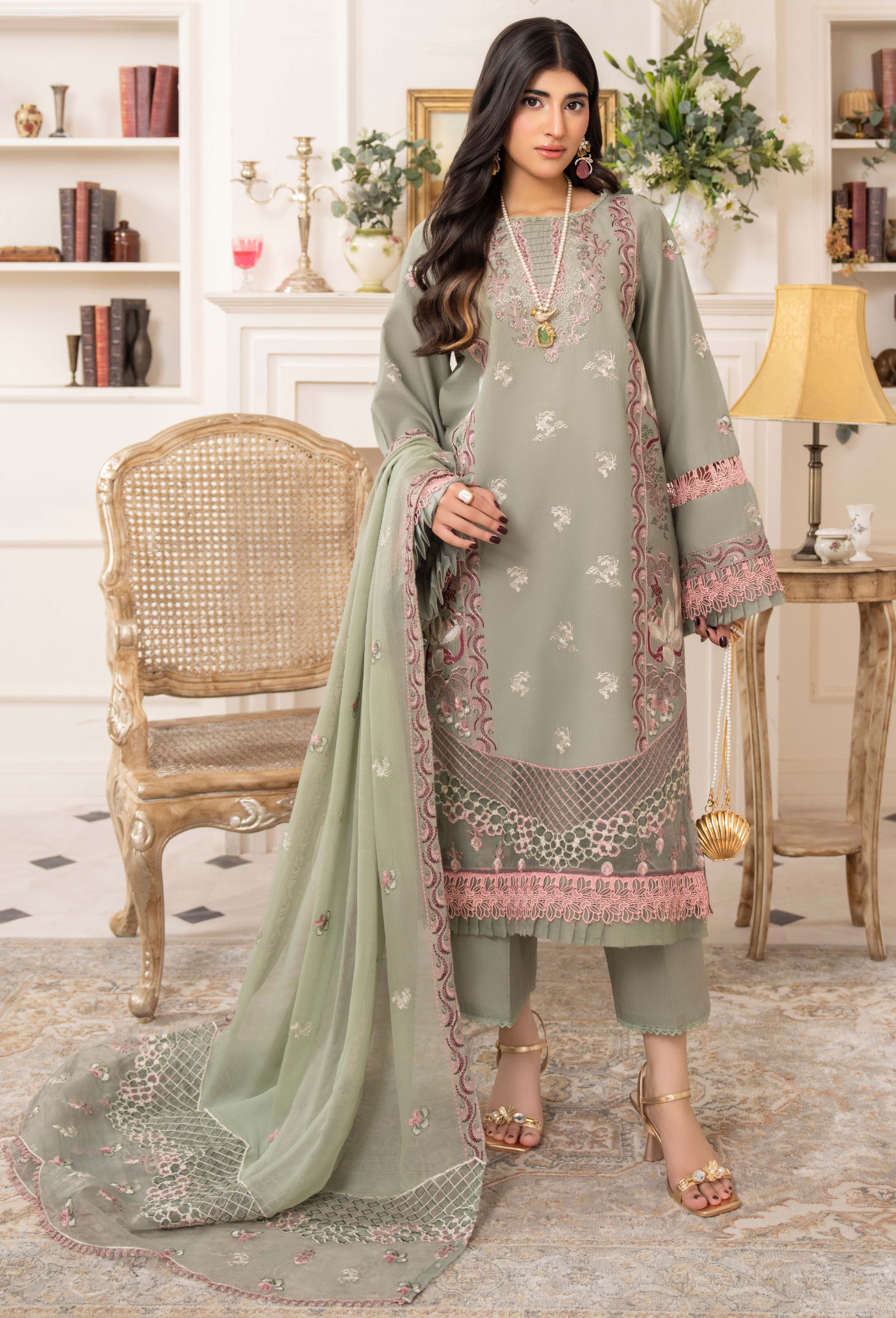 Nyra - D05 Chiffon Pakistani Summer Dresses - Humdum - 1