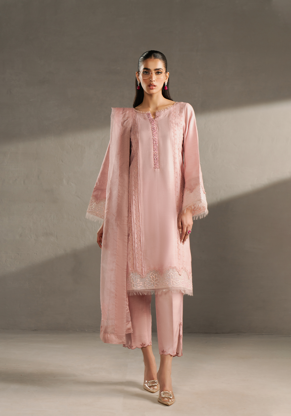 ZQS 004 BELLA Raw Silk Pakistani Formal Dresses