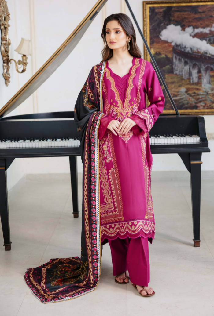 Serene - D02 Premium Fabric Pakistani Winter Dresses - Humdum - 1