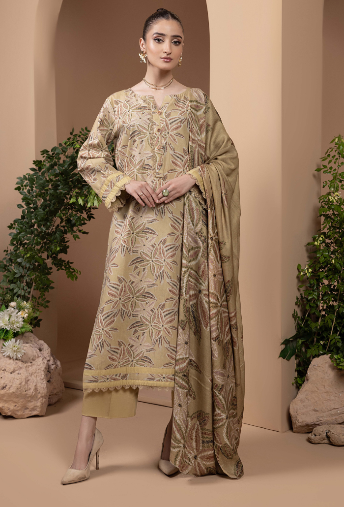 Zara - D03 Khaddar Pakistani Winter Dresses - Humdum - 1