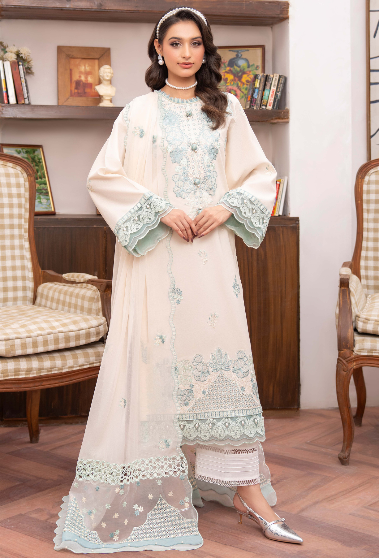 NAYAB - D04 Chiffon Pakistani Summer Dresses - Humdum - 1