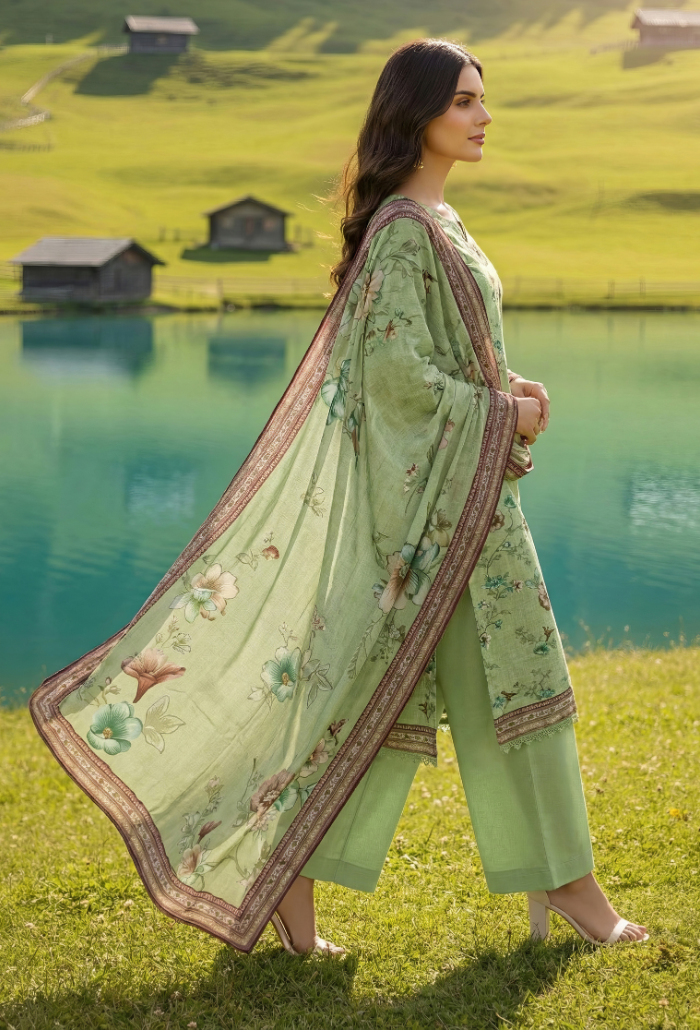 Floral - D03 Chiffon Pakistani Summer Dresses - Humdum - 2