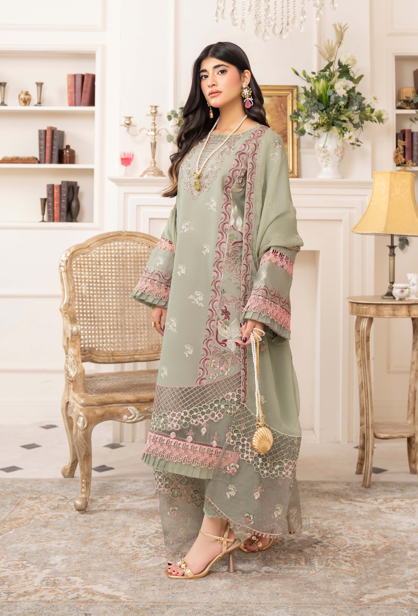 Nyra - D05 Chiffon Pakistani Summer Dresses - Humdum - 3