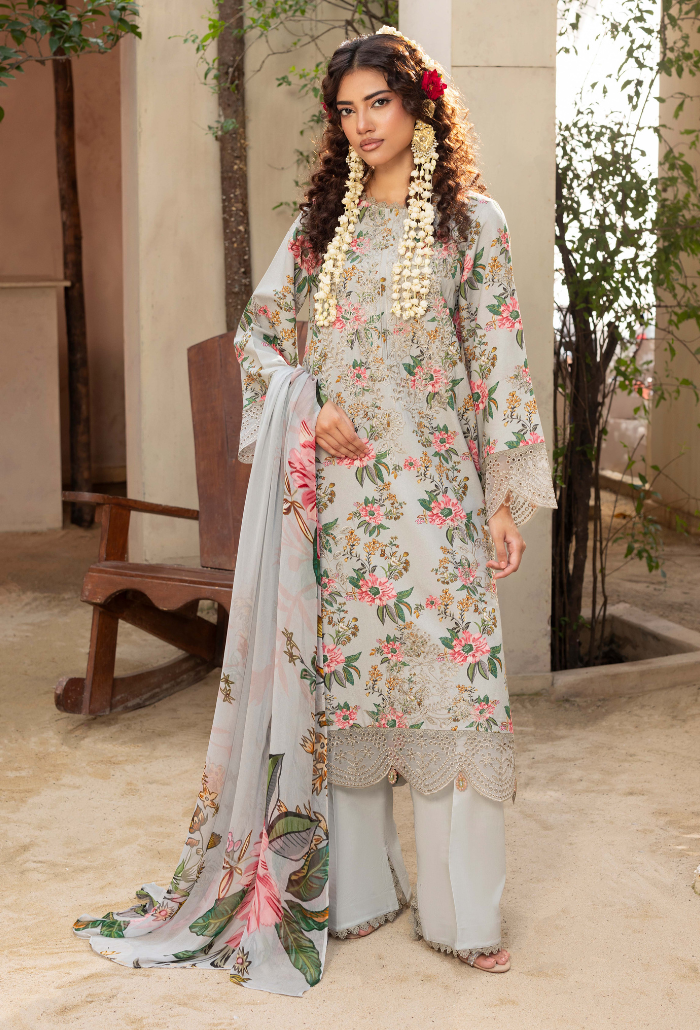 Zaiba - D04 Chiffon Pakistani Winter Dresses - Humdum - 3